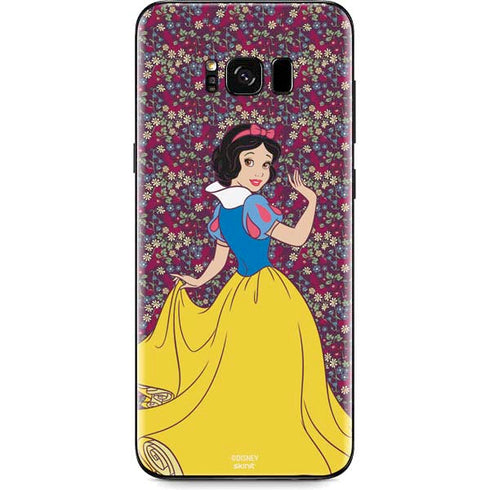 Disney Snow White Character with Floral Pattern Galaxy S8 Plus Skin